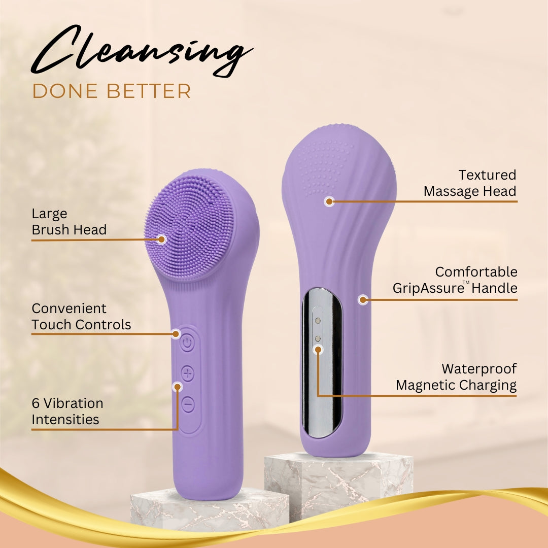 Pulsating Facial Cleansing Brush - Purple