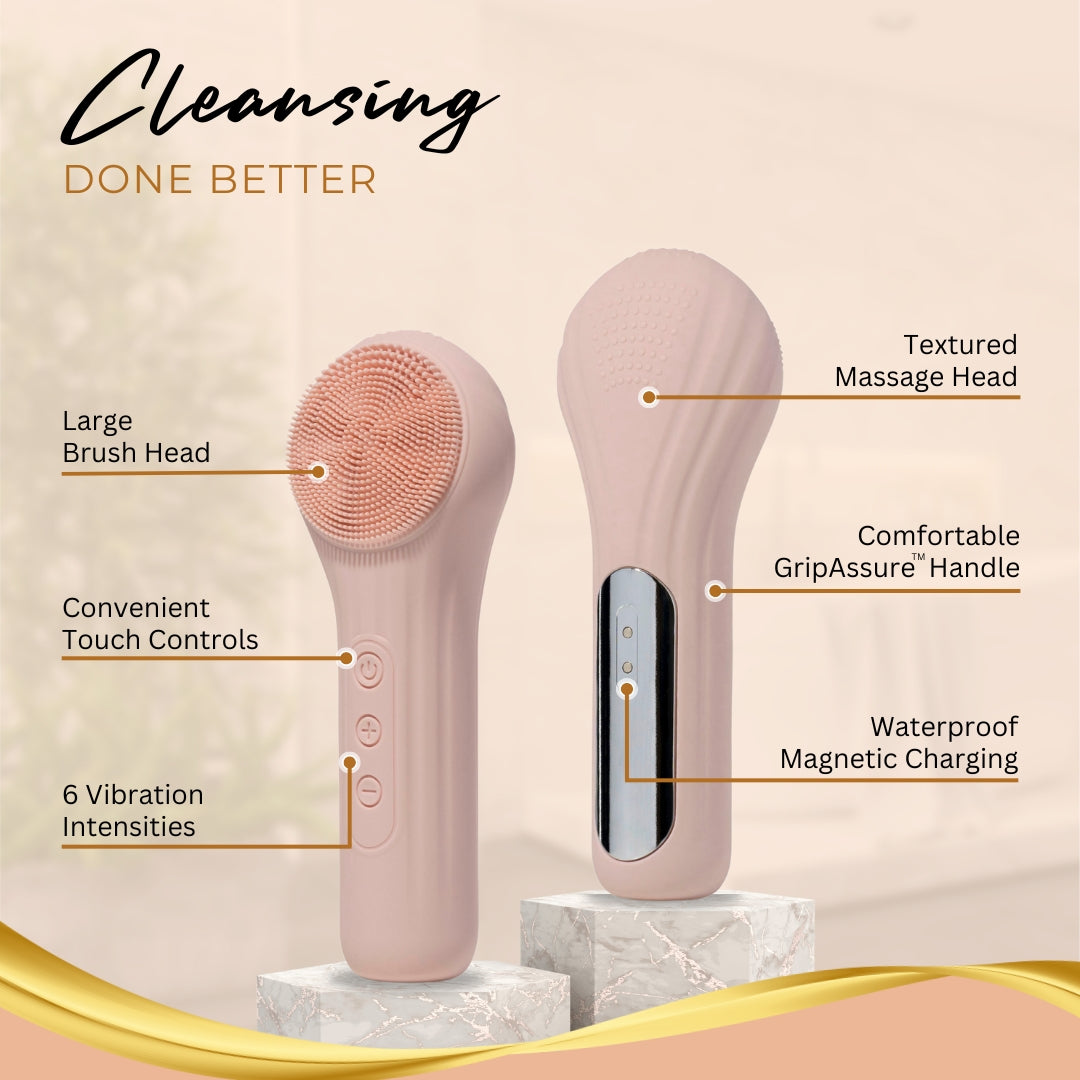 Pulsating Facial Cleansing Brush - Pink